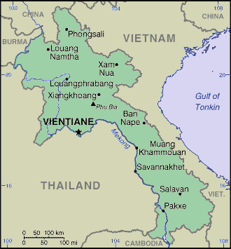 Lao or Laotian Map