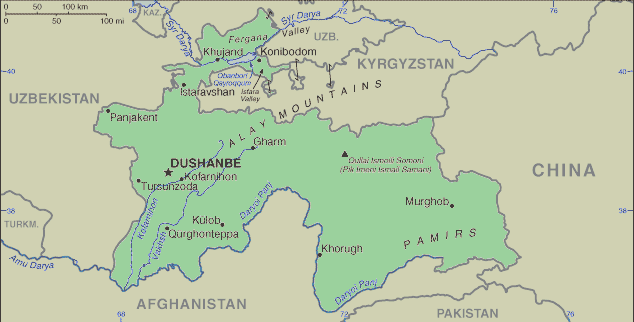 Tajikistani Map